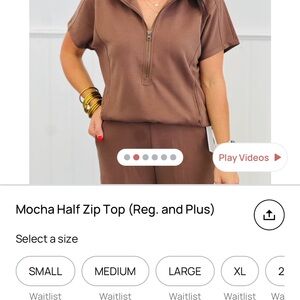 Yelete Mocha Half Zip Top